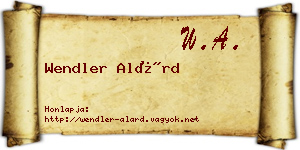 Wendler Alárd névjegykártya